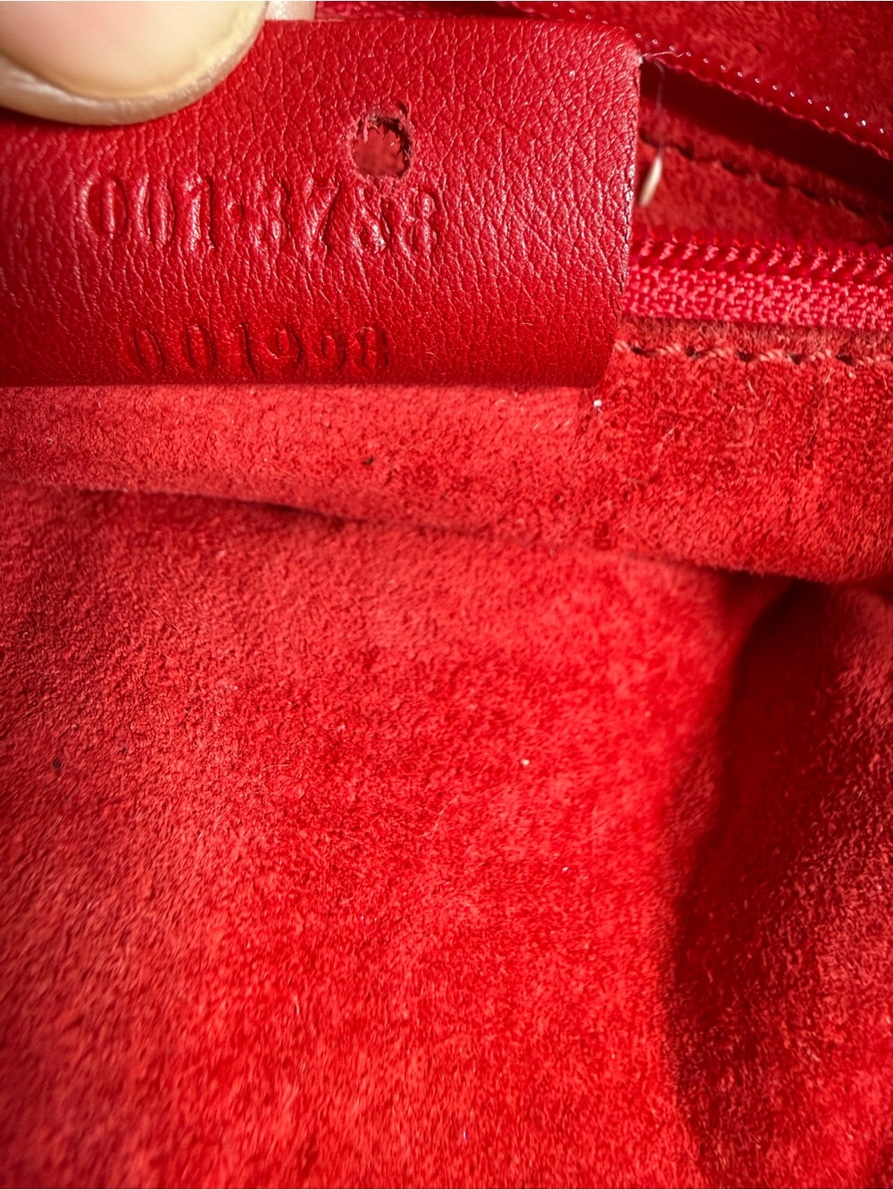 GUCCI RED LEATHER RING HANDLE BAG - Picture 7 of 9